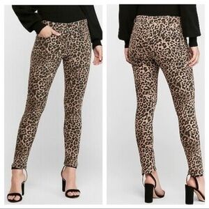 Express Leopard Animal Print High Rise Ankle Legging Stretch Jeans Size 0
